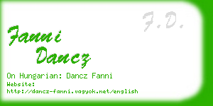 fanni dancz business card